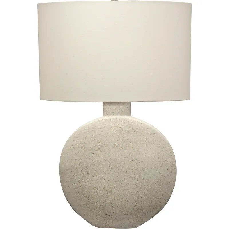 Moon 29.5 inch 100 watt Speckled Cream Glaze Table Lamp Portable Light, Inline