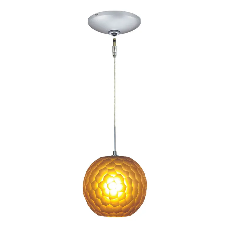 Envisage Vi 1 Light 8 inch Satin Nickel Mini Pendant Ceiling Light in Chiseled Amber