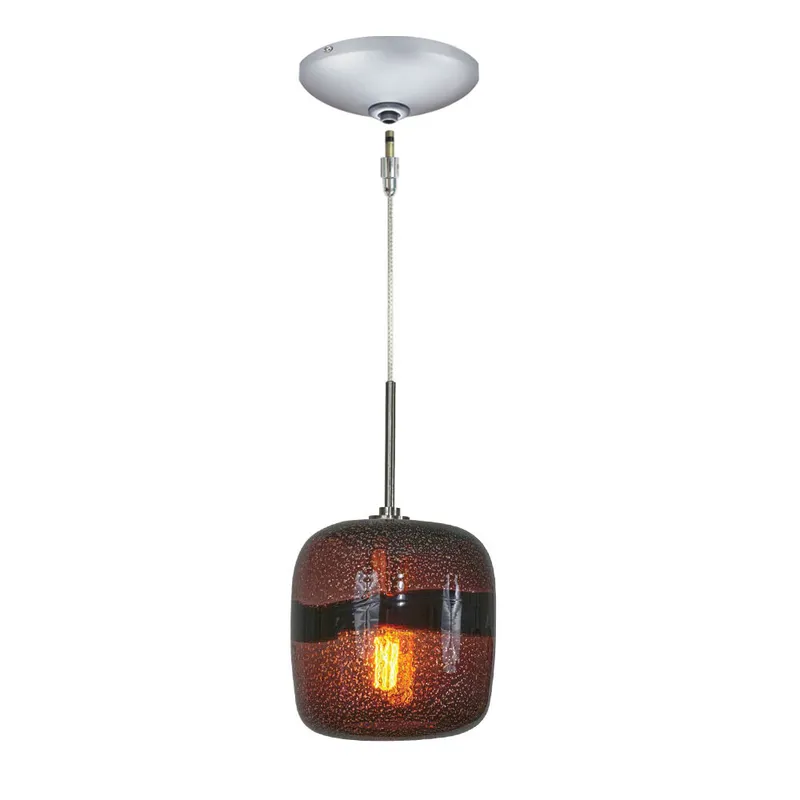 Envisage Vi 1 Light 7.5 inch Satin Nickel Mini Pendant Ceiling Light in Envisage Purple