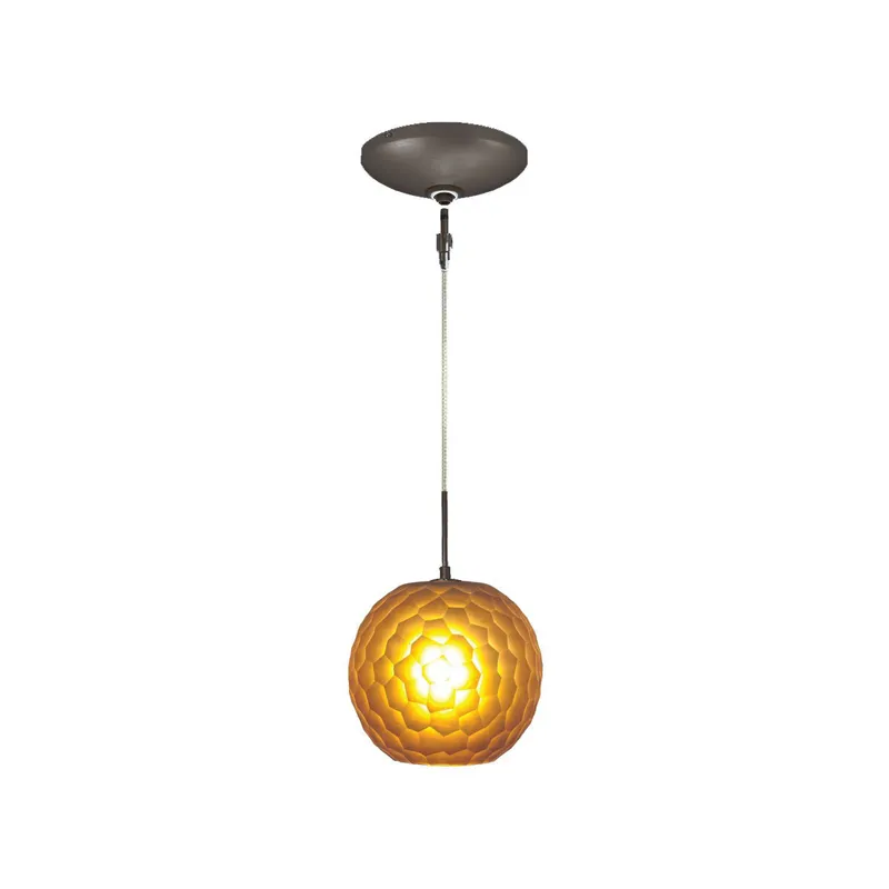 Envisage VI 1 Light 8 inch Bronze Mini Pendant Ceiling Light in Chiseled Amber