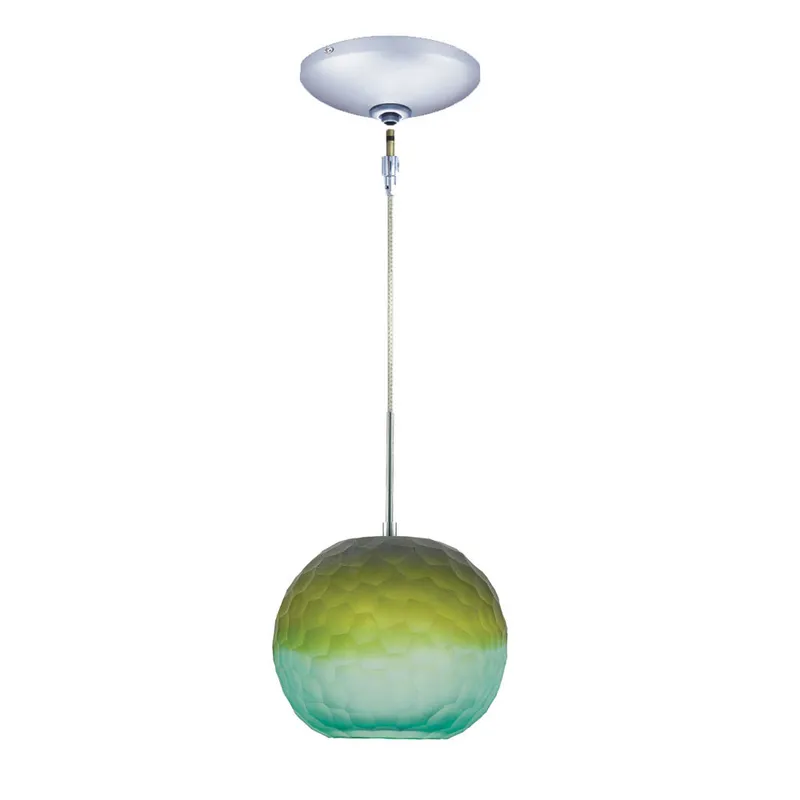 Envisage VI 1 Light 8 inch Chrome Mini Pendant Ceiling Light in Chiseled Blue Green