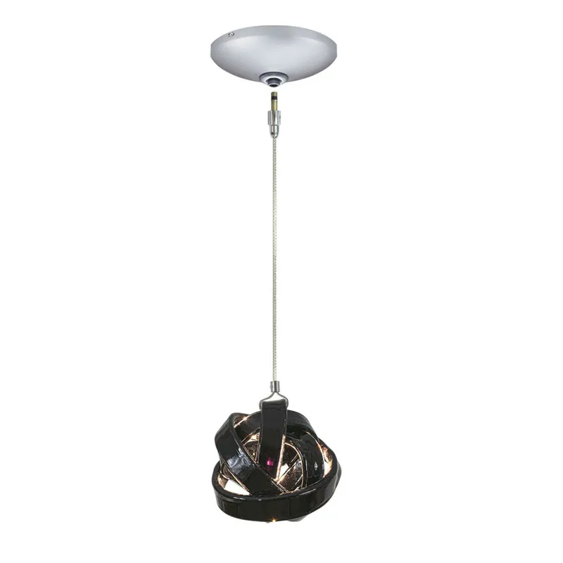 Envisage VI 1 Light 6 inch Satin Nickel Mini Pendant Ceiling Light in Clear/Black Knot