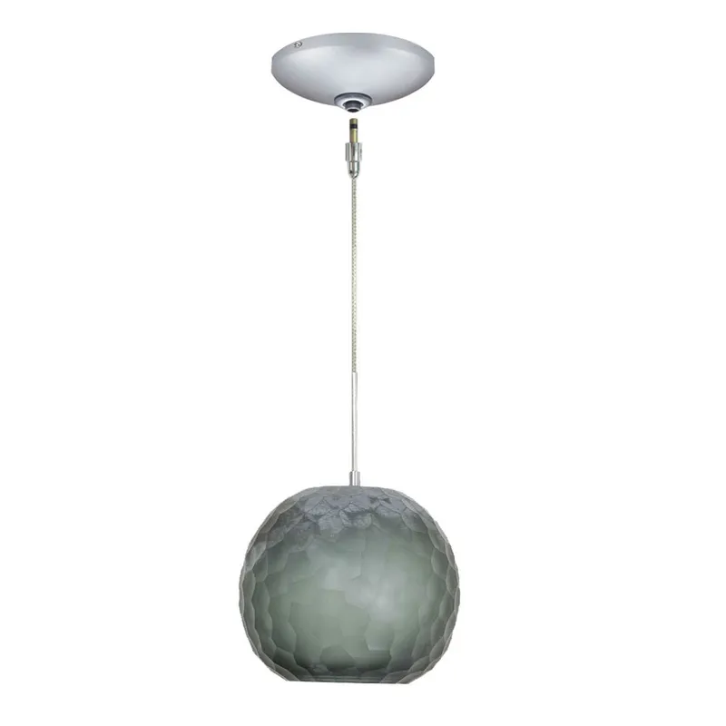 Envisage Vi 1 Light 8 inch Satin Nickel Mini Pendant Ceiling Light in Chiseled Smoke