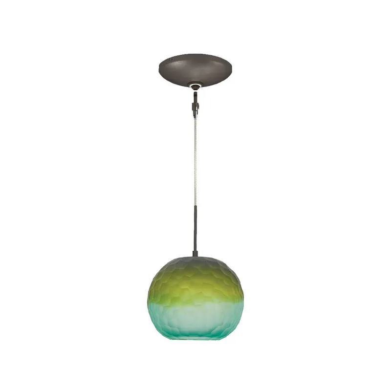 Envisage VI 1 Light 8 inch Bronze Mini Pendant Ceiling Light in Chiseled Blue Green