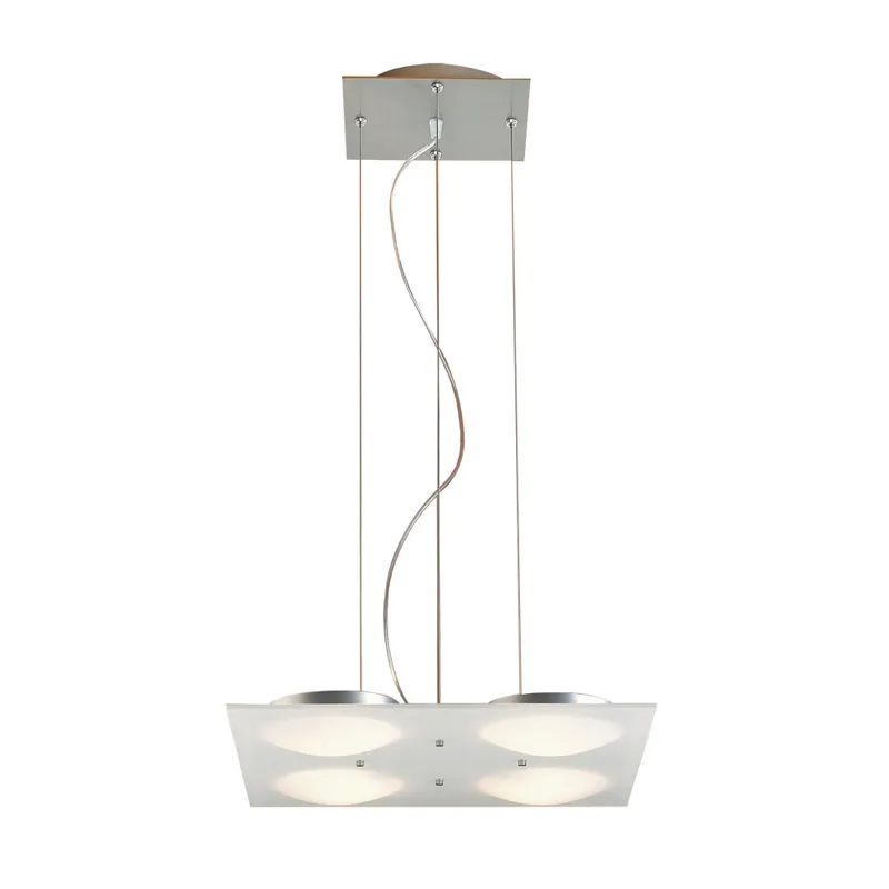 Lumidisque 4 Light 16.5 inch Satin Aluminum Pendant Ceiling Light