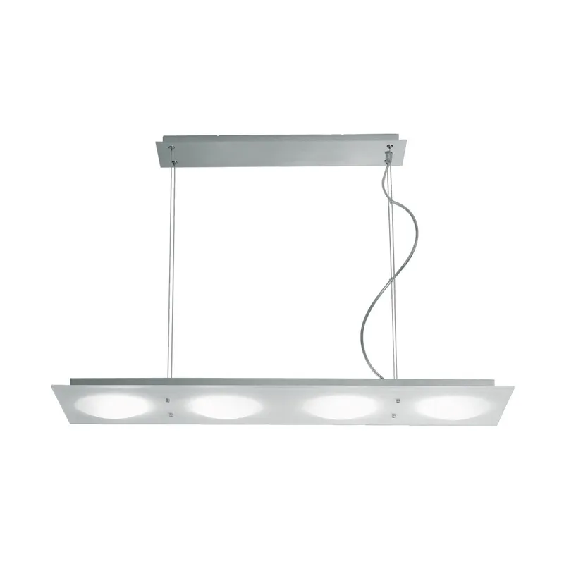 Lumidisque 4 Light 9.88 inch Satin Aluminum Pendant Ceiling Light