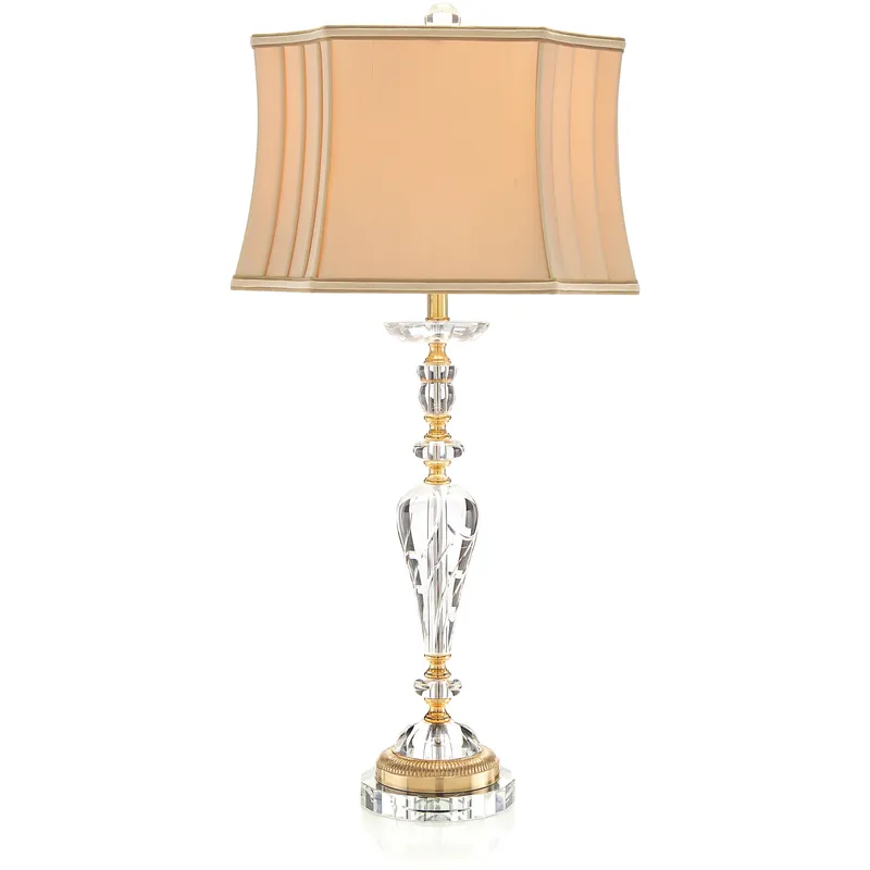 Crystal 33.5 inch 60.00 watt Clear and Brass Table Lamp Portable Light