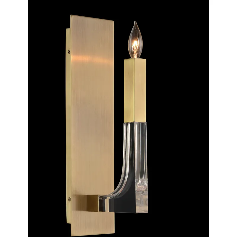Acrylic 1 Light Acrylic And Brass Wall Sconce Wall Light