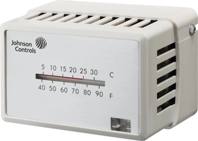 JOHNSON CONTROLS T-4002-203 Pneumatic Thermostat 55-85F Direct Acting Vertical Mount