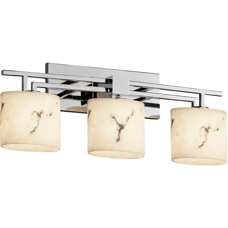 LumenAria LED 26 inch Polished Chrome Bath Bar Wall Light in 2100 Lm LED, Cylinder with Flat Rim, Aero