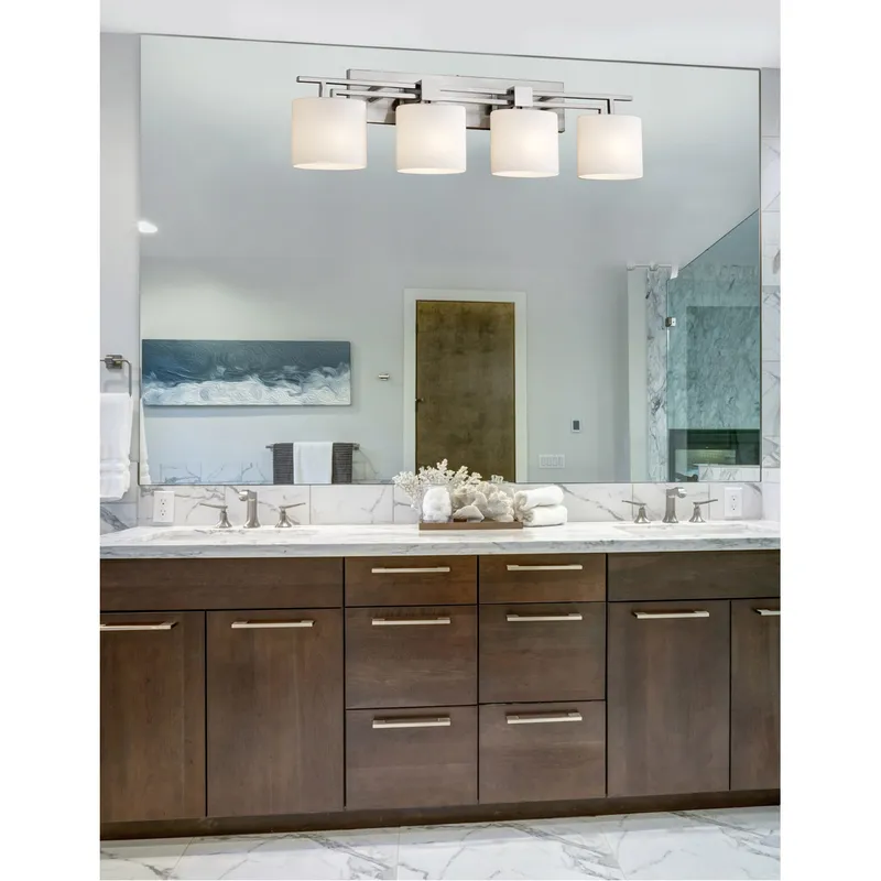 Fusion LED 36.5 inch Brushed Nickel Bath Bar Wall Light in 2800 Lm LED, Oval, Opal Fusion, Aero