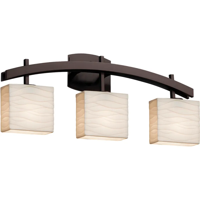 Porcelina 3 Light 25.5 inch Polished Chrome Vanity Light Wall Light in Pleats, Incandescent