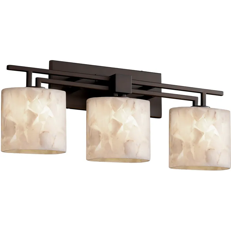 Alabaster Rocks 3 Light 26.5 inch Dark Bronze Bath Bar Wall Light in Oval, Incandescent