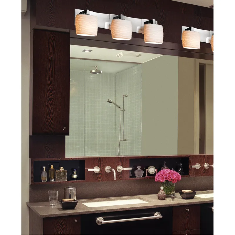 Limoges 3 Light 28 inch Brushed Nickel Bath Bar Wall Light in Waves, Oval, Incandescent