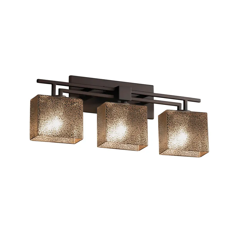 Fusion 3 Light 26 inch Dark Bronze Vanity Light Wall Light in Rectangle, Incandescent, Mercury Fusion