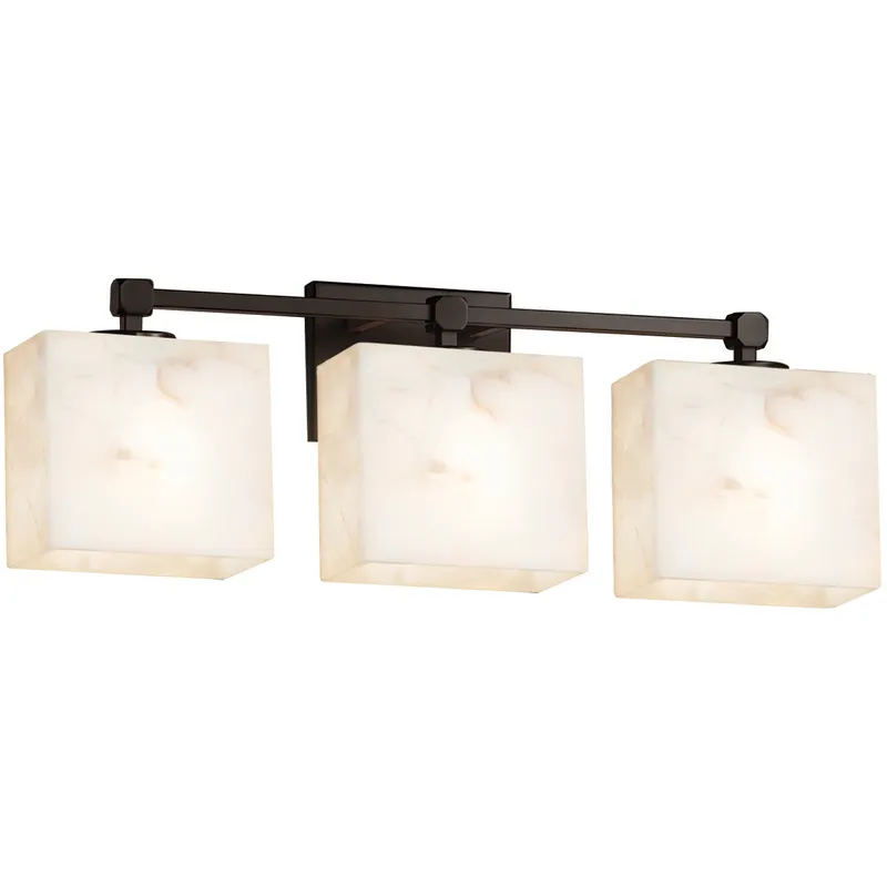 Alabaster Rocks 3 Light 22 inch Polished Chrome Vanity Light Wall Light in Cylinder with Flat Rim, Incandescent