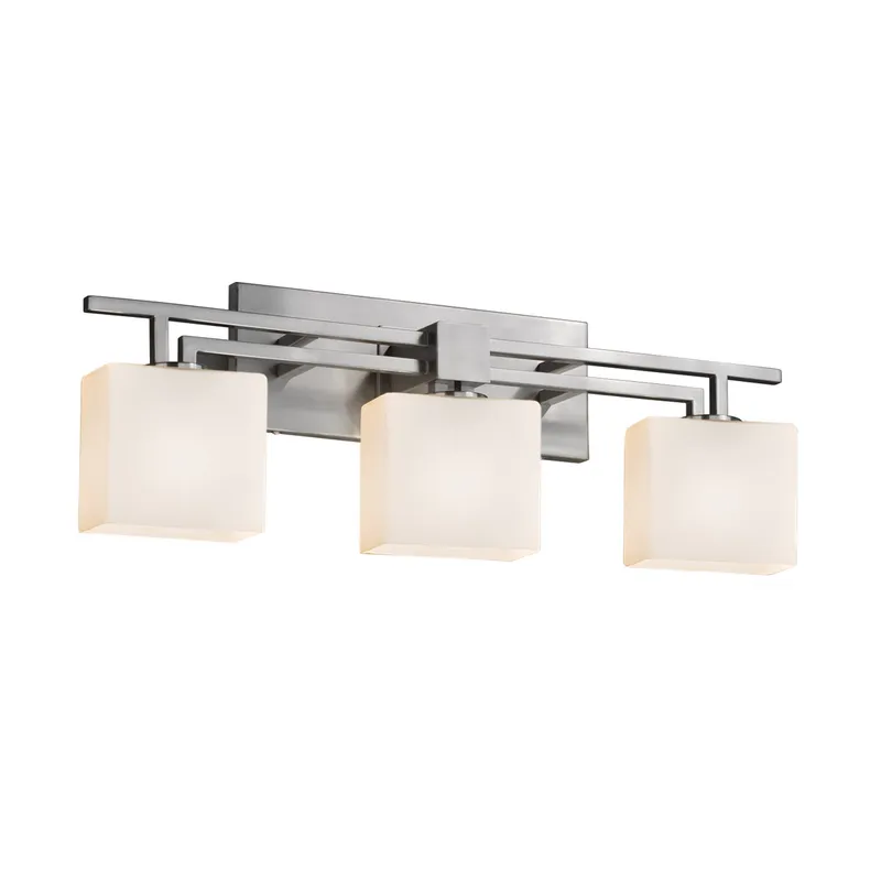 Fusion LED 26 inch Brushed Nickel Vanity Light Wall Light in 2100 Lm LED, Rectangle, Opal Fusion