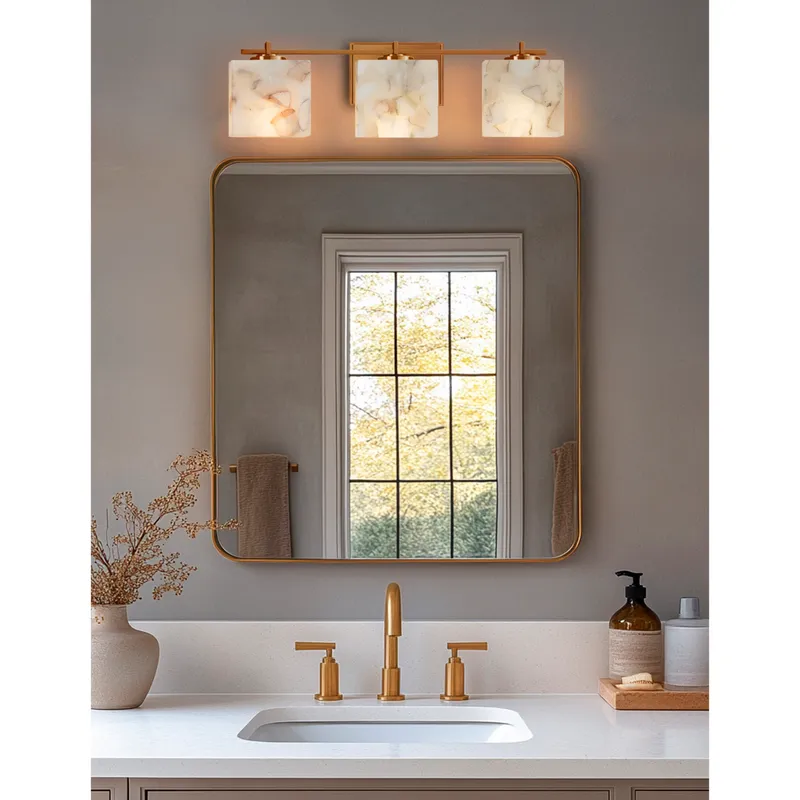 Alabaster Rocks LED 25.75 inch Brushed Brass Bath Bar Wall Light