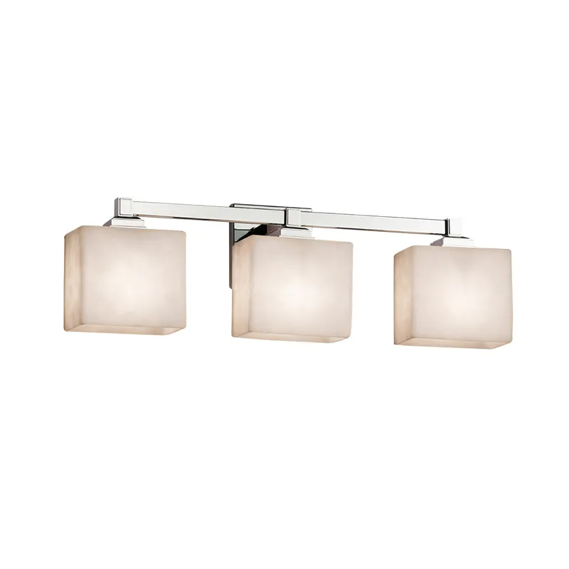 Clouds 3 Light 22 inch Polished Chrome Vanity Light Wall Light in Cylinder with Flat Rim, Incandescent