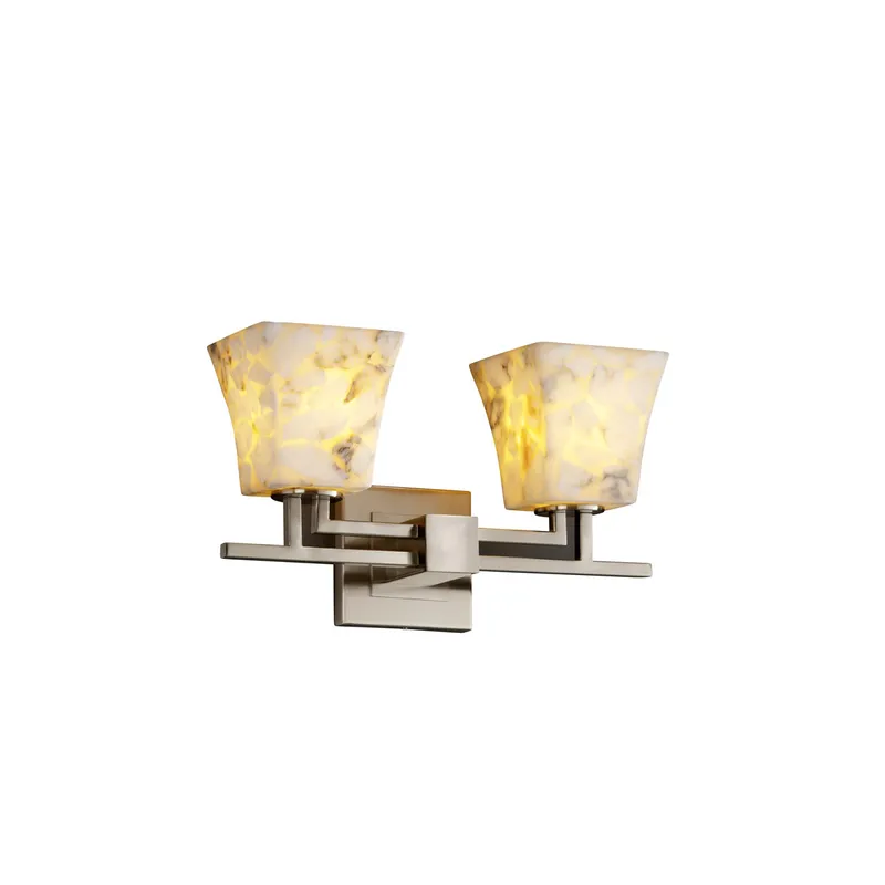 Alabaster Rocks 2 Light 16 inch Polished Chrome Bath Bar Wall Light in Round Flared, Incandescent