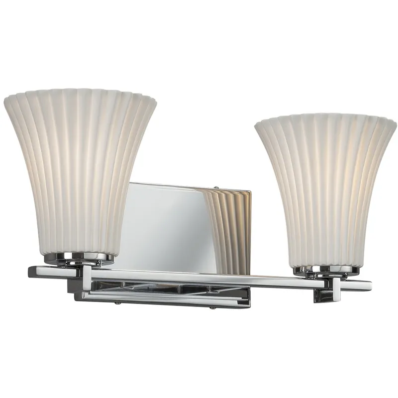 Limoges 2 Light 14 inch Dark Bronze Vanity Light Wall Light in Pleats, Cylinder with Flat Rim, Incandescent