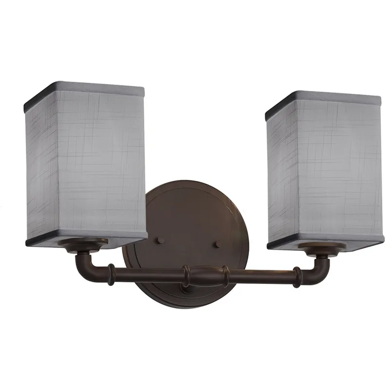 Textile LED 14 inch Dark Bronze Bath Bar Wall Light