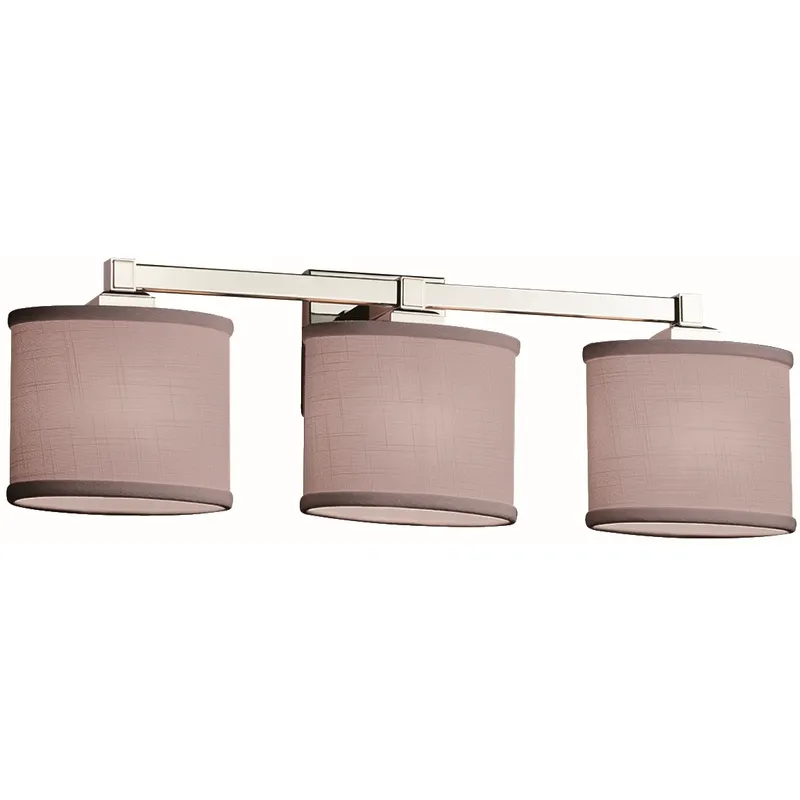 Textile 3 Light 24.5 inch Polished Chrome Bath Bar Wall Light in Oval, Incandescent, Gray, Oval