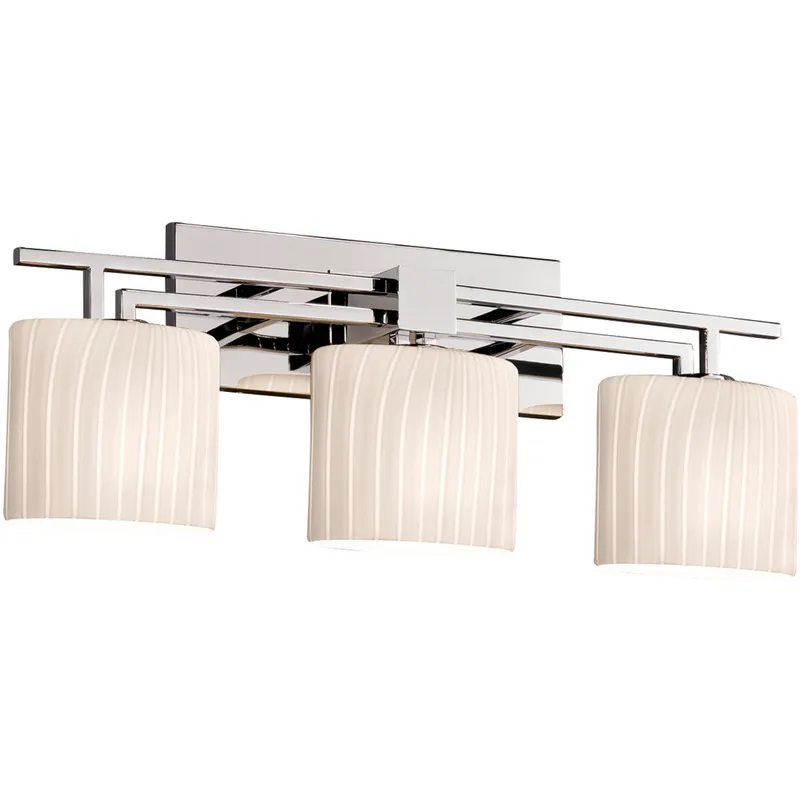 Fusion 3 Light 26.5 inch Polished Chrome Bath Bar Wall Light in Oval, Incandescent, Ribbon Fusion