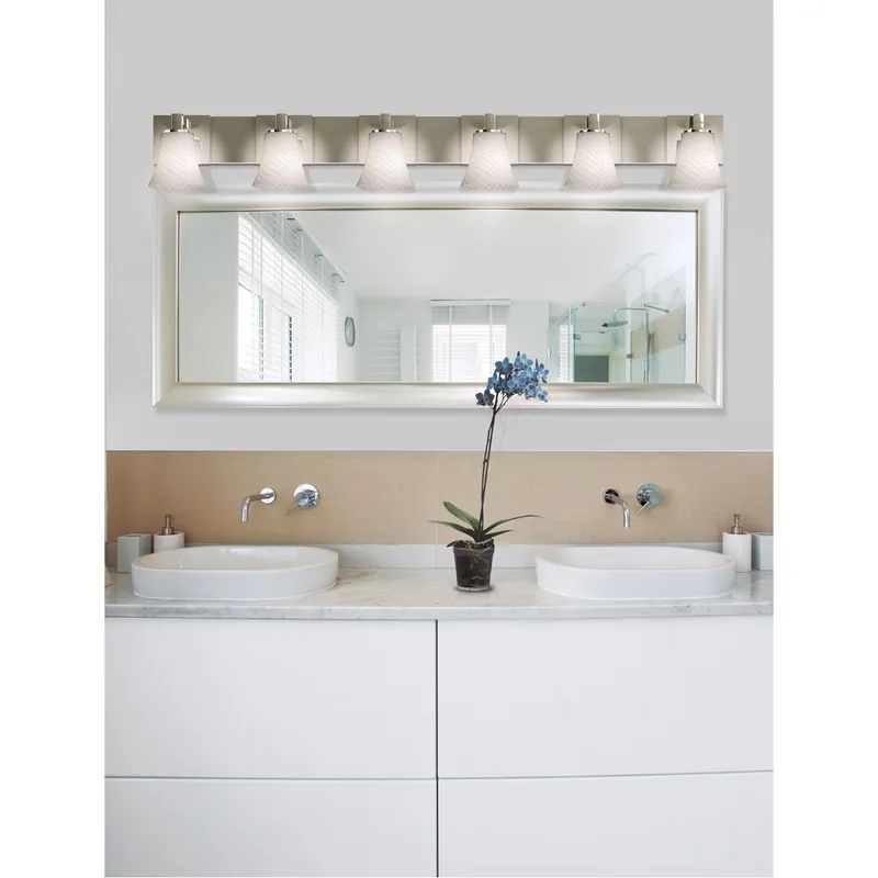 Fusion 6 Light 55.5 inch Polished Chrome Bath Bar Wall Light in Oval, Incandescent, Seeded Fusion