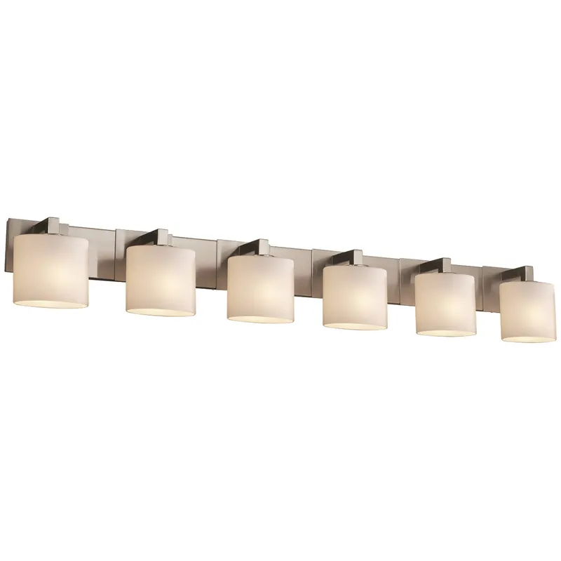 Fusion LED 56.5 inch Brushed Nickel Bath Bar Wall Light in 4200 Lm LED, Oval, Opal Fusion, Modular