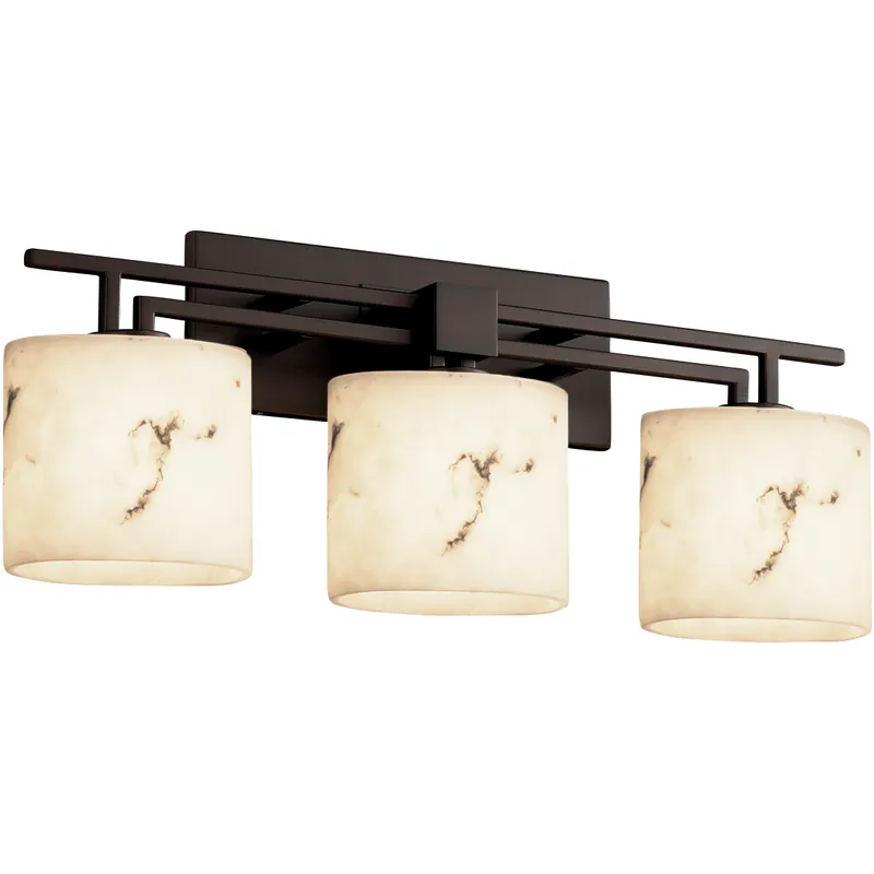 Lumenaria 3 Light 26.5 inch Dark Bronze Bath Bar Wall Light in Oval, Incandescent