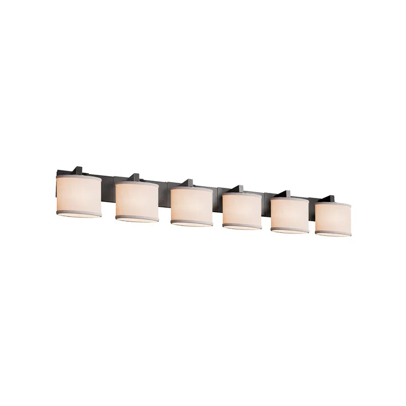 Textile LED 56.5 inch Brushed Nickel Bath Vanity Light Wall Light in 4200 Lm LED, White, Oval