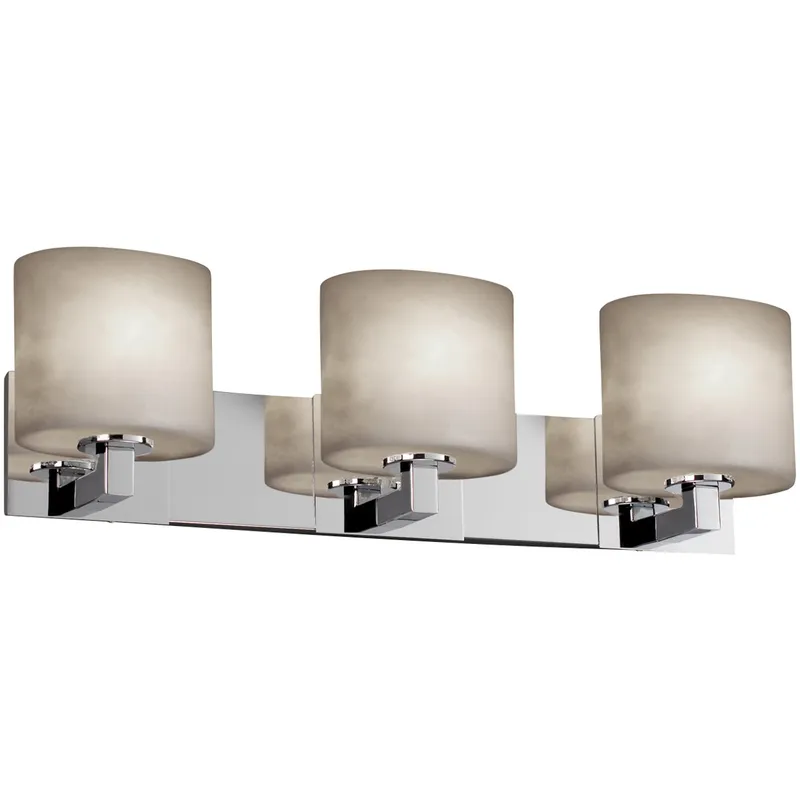 Clouds LED 27 inch Antique Brass Bath Bar Wall Light in 2100 Lm LED, Cylinder with Flat Rim, Modular