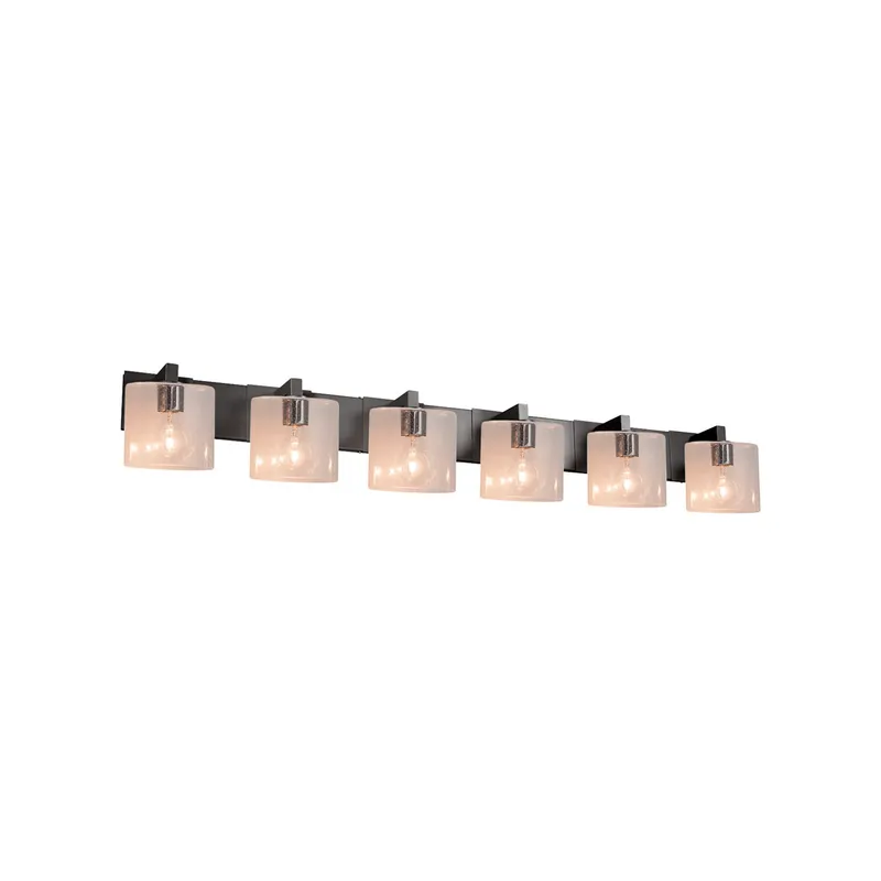 Fusion LED 55.5 inch Matte Black Bath Bar Wall Light in 4200 Lm LED, Oval, Seeded Fusion, Oval