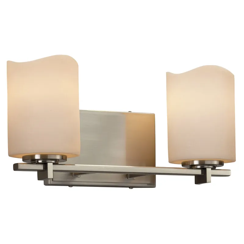 Candlearia LED 14 inch Brushed Nickel Vanity Light Wall Light in 1400 Lm LED, Cream (CandleAria), Cylinder with Melted Rim