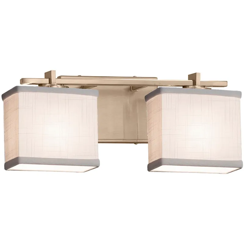Textile 2 Light 15.5 inch Brushed Brass Bath Vanity Light Wall Light, Era Family, Choices