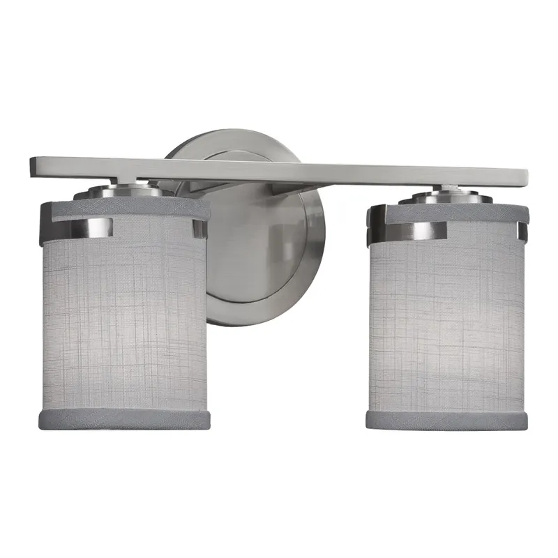 Textile LED 14 inch Brushed Nickel Bath Bar Wall Light