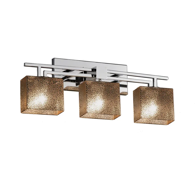 Fusion 3 Light 26 inch Polished Chrome Vanity Light Wall Light in Rectangle, Incandescent, Mercury Fusion