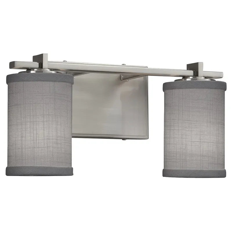 Textile LED 14 inch Brushed Nickel Bath Bar Wall Light