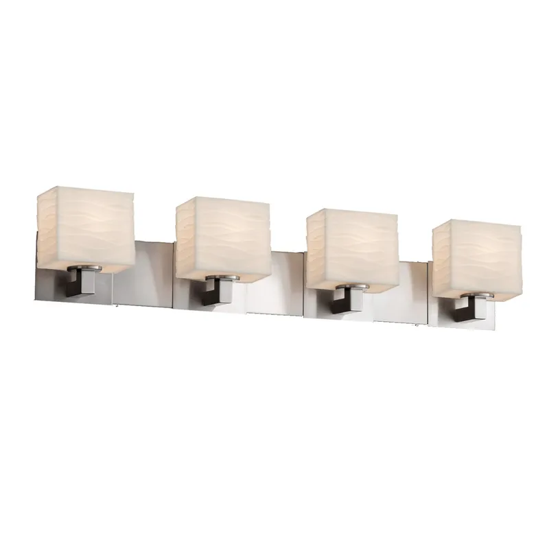Porcelina 4 Light 35.25 inch Dark Bronze Vanity Light Wall Light in Waves, Incandescent
