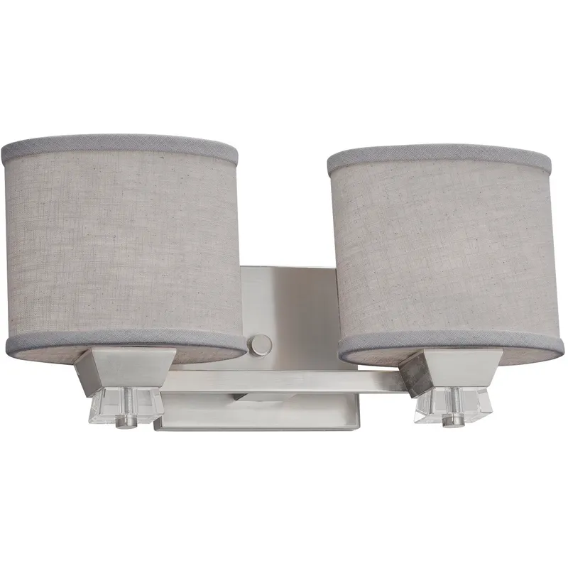 Textile 2 Light 16 inch Brushed Nickel Bath Vanity Light Wall Light, Ardent Family, Choices