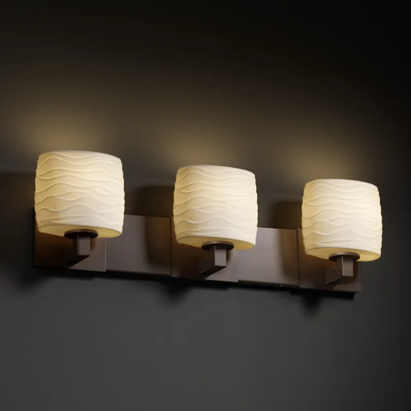 Limoges 3 Light 28 inch Dark Bronze Bath Bar Wall Light in Waves, Oval, Incandescent