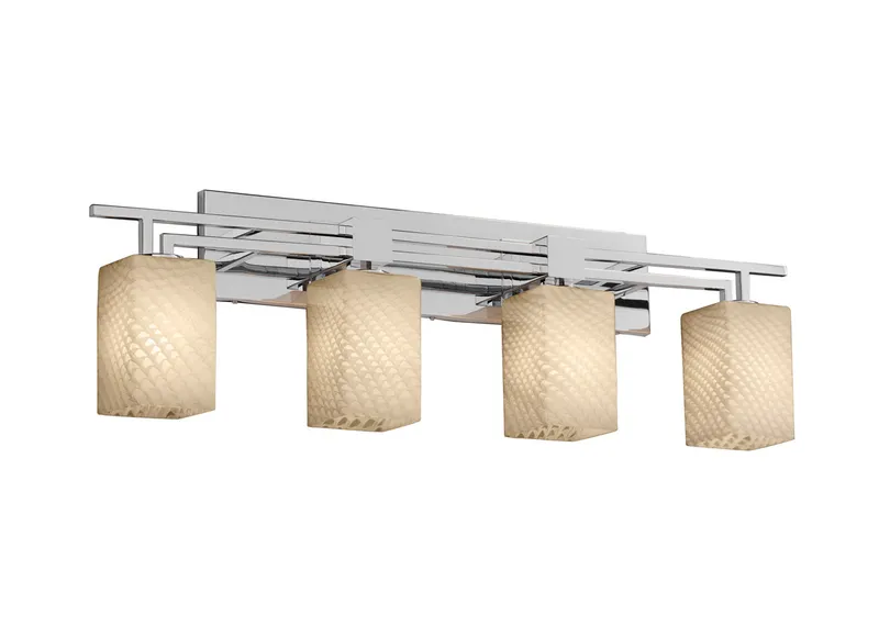 Fusion LED 36 inch Polished Chrome Bath Bar Wall Light in 2800 Lm LED, Square with Flat Rim, Ribbon Fusion, Aero