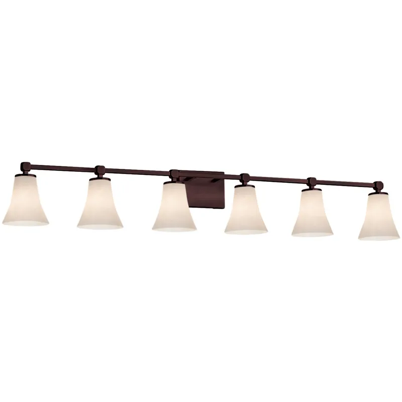 Clouds 6 Light 49 inch Dark Bronze Vanity Light Wall Light in Square with Flat Rim, Incandescent