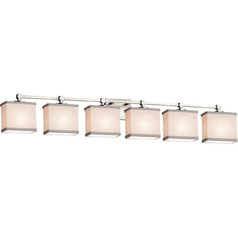 Textile LED 50.5 inch Brushed Nickel Bath Bar Wall Light in 4200 Lm LED, White, Rectangle, Rectangular