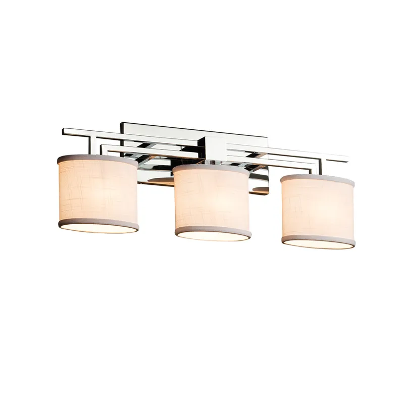 Textile 3 Light 26.5 inch Polished Chrome Vanity Light Wall Light in Cream, Oval, Incandescent