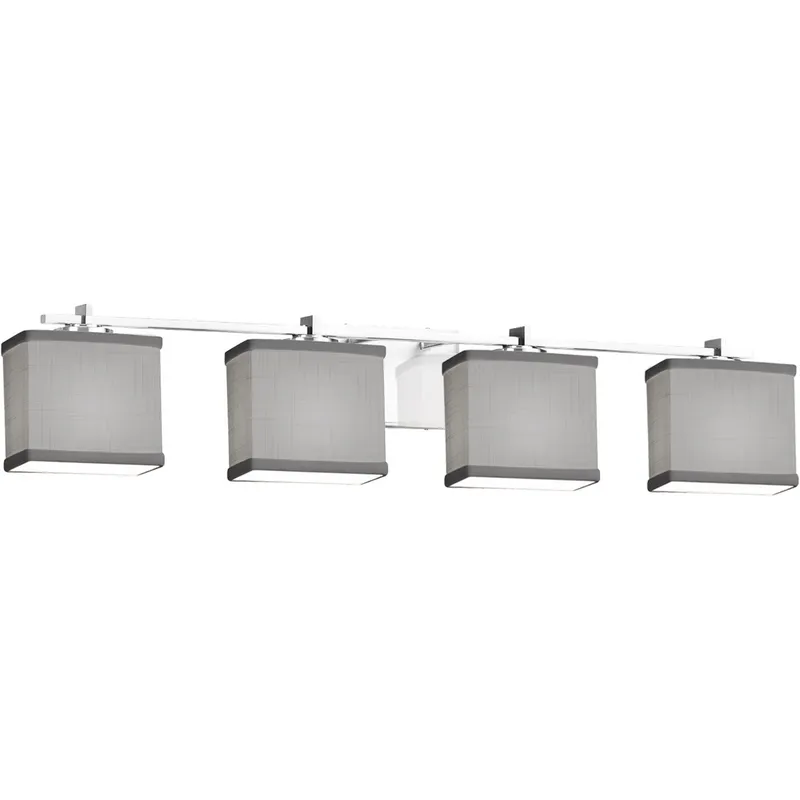 Textile 4 Light 35.75 inch Matte Black Bath Vanity Light Wall Light in 2800 Lm LED, White, Rectangle