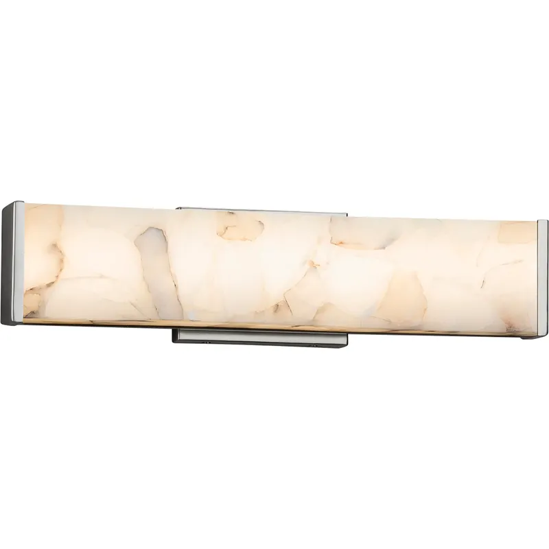 Alabaster Rocks 1 Light 18.5 inch Brushed Nickel with Alabaster Rocks Bath Vanity Light Wall Light
