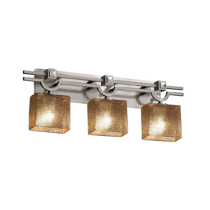 Fusion 3 Light 29 inch Brushed Nickel Vanity Light Wall Light in Rectangle, Incandescent, Mercury Fusion