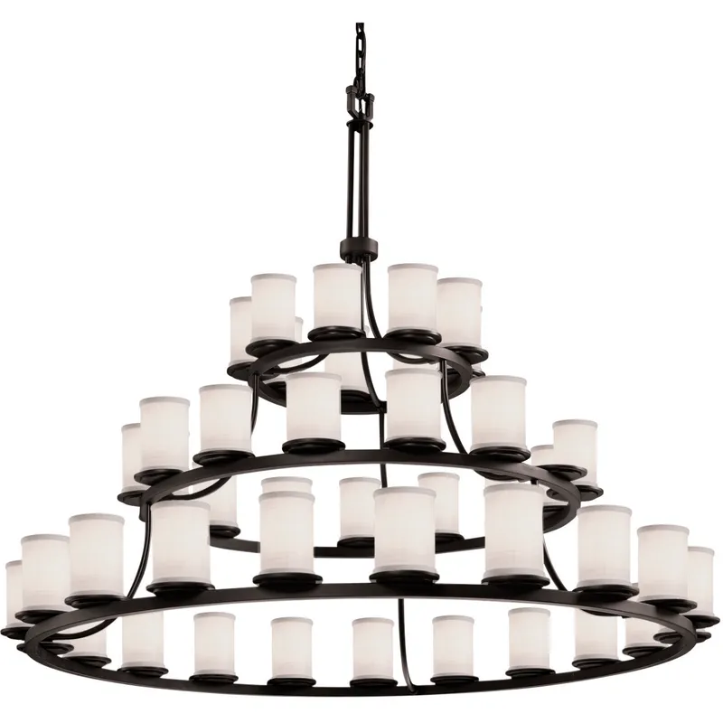 Textile 45 Light 60 inch Matte Black Chandelier Ceiling Light, Choices